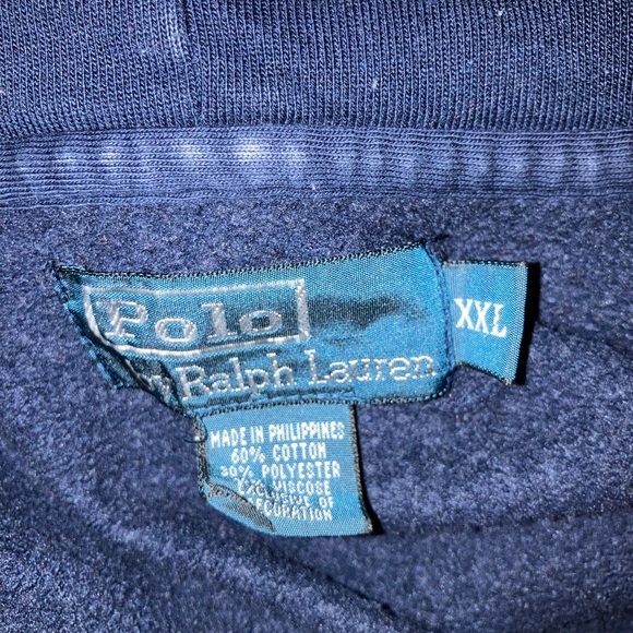 POLO Ralph Lauren vintage big pony full zip hoodie 2012 U.S Open blue yellow XXL - Picture 11 of 11